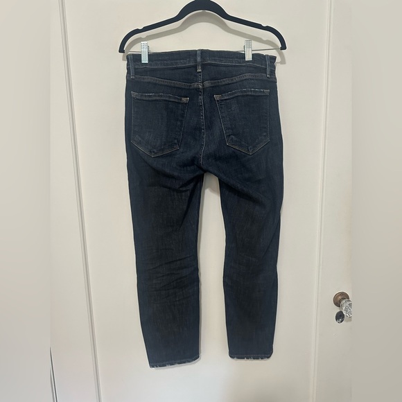 Frame Le Garcon Crop ‘covant’ distressed dark wash taper boyfriend jean - 26 - Picture 4 of 16